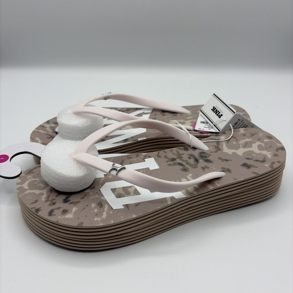 VICTORIA'S SECRET PINK FLIP FLOPS HIGH PLATFORM WOMEN SIZE 7 NWT
